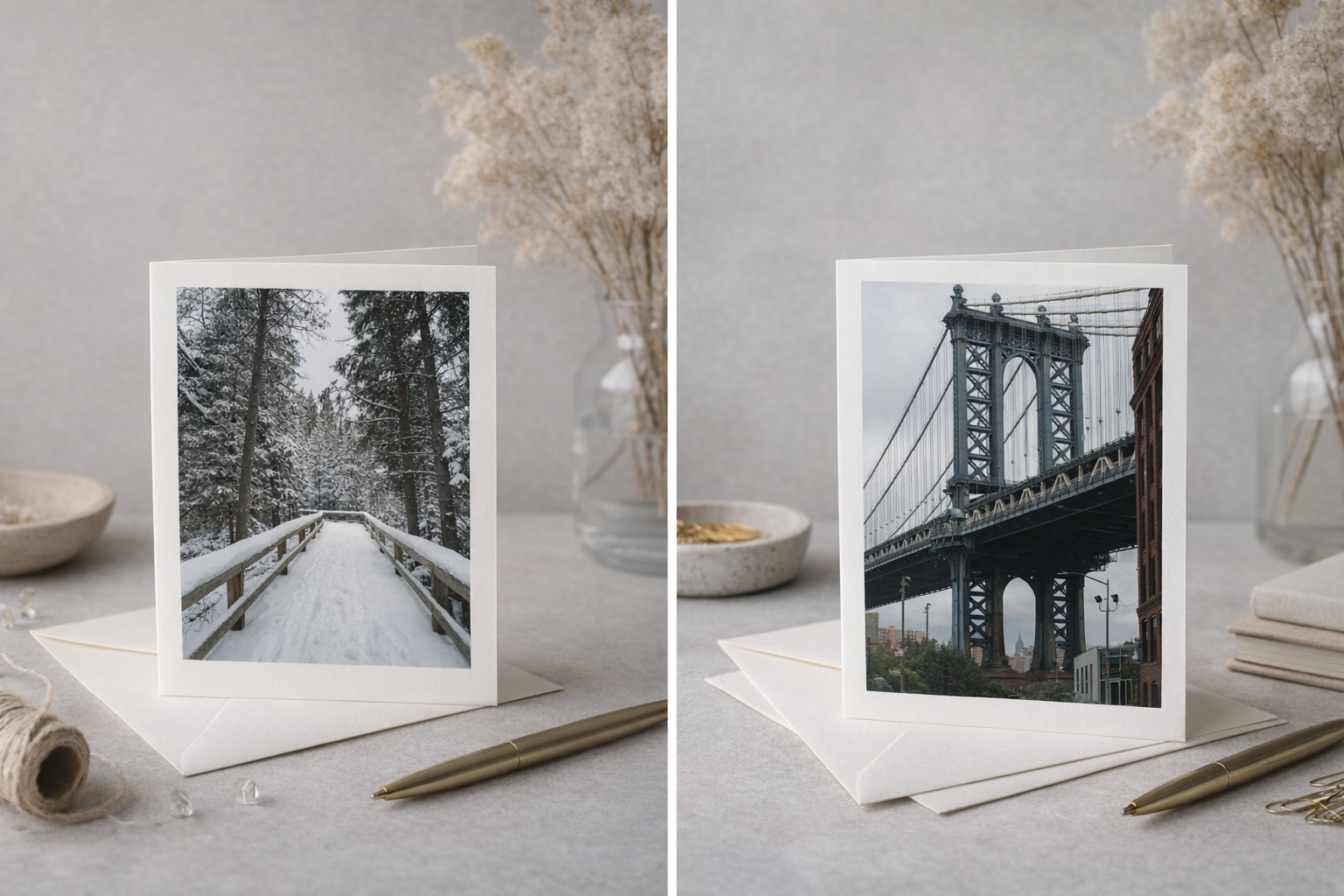 Manhattan Bridge View Greeting Card — New York City Photography Card