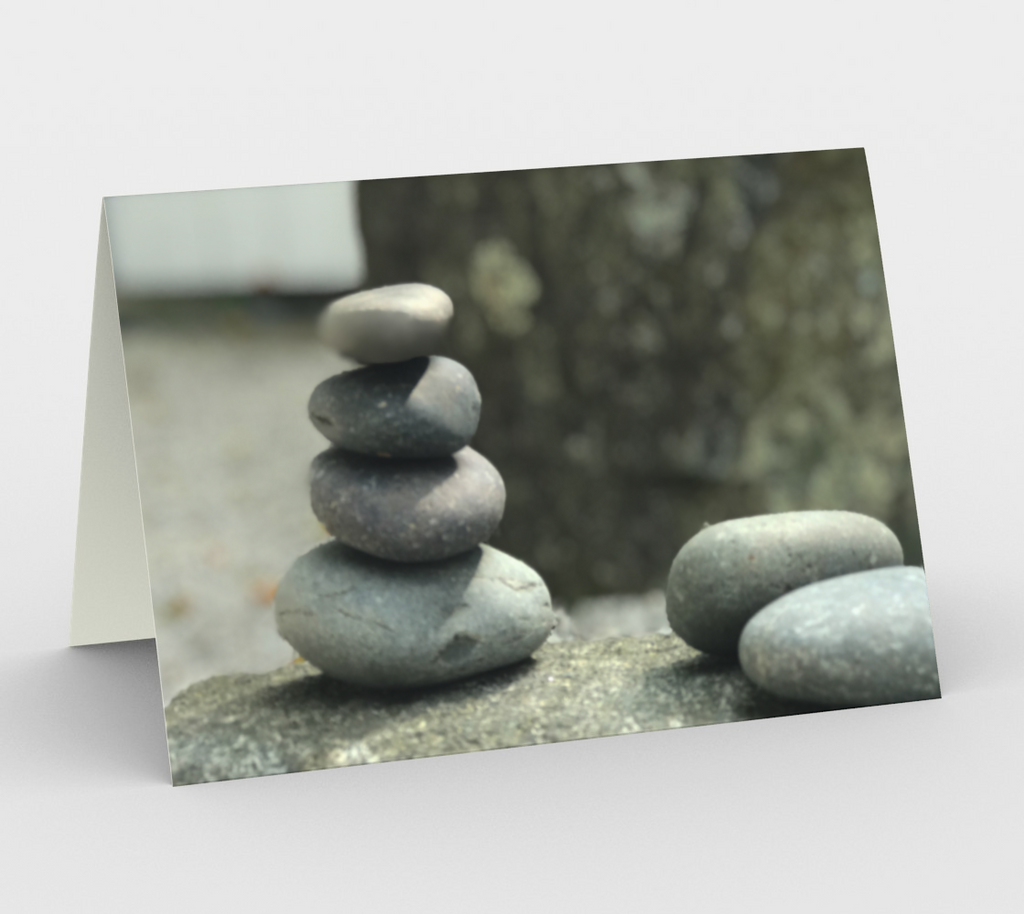 Balance Stones Note Cards — Zen Garden Photography Greeting Cards (Set of 3)