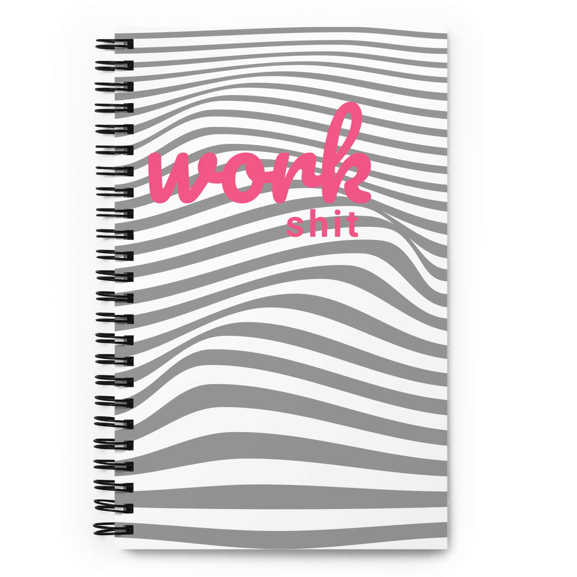 Spiral notebook for work shit - gray and pink